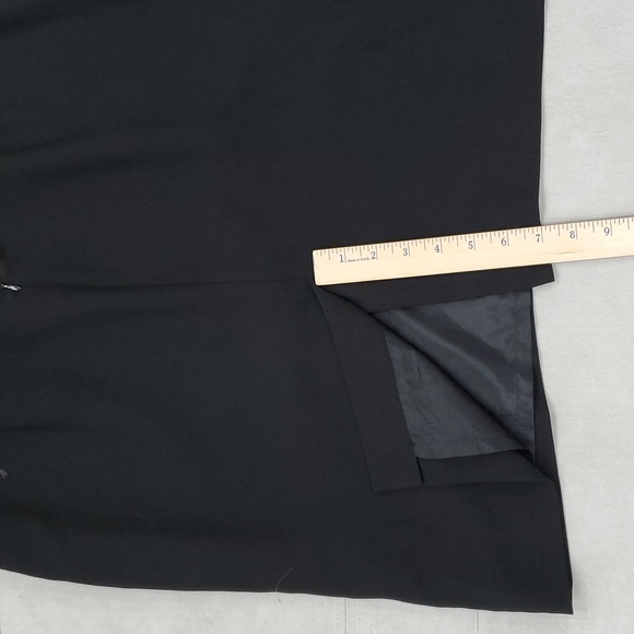 Talbots dress women's size 16 black floral embroidery short sleeve zip back slit - Picture 7 of 11